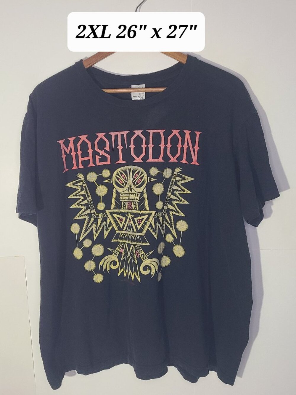 Mastodon 2017 Black 2XL Faded/Destressed Men's Boxy T-Shirt Metal